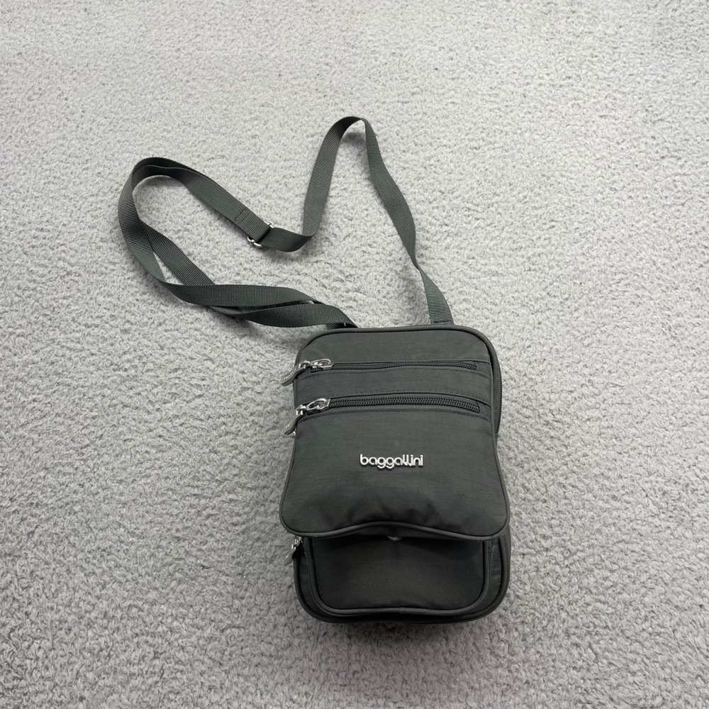 Baggallini RFID Journey Crossbody Bag Charcoal Gray Travel Purse Handbag